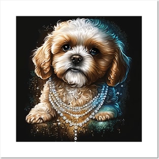 Sparkling Cavoodle Puppy Posters and Art